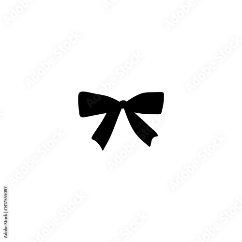 Hand drawn ribbon bow silhouette 