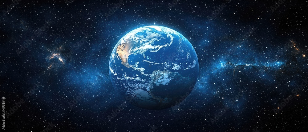 Fototapeta premium Stunning Earth from Space A Celestial View of Our Planet