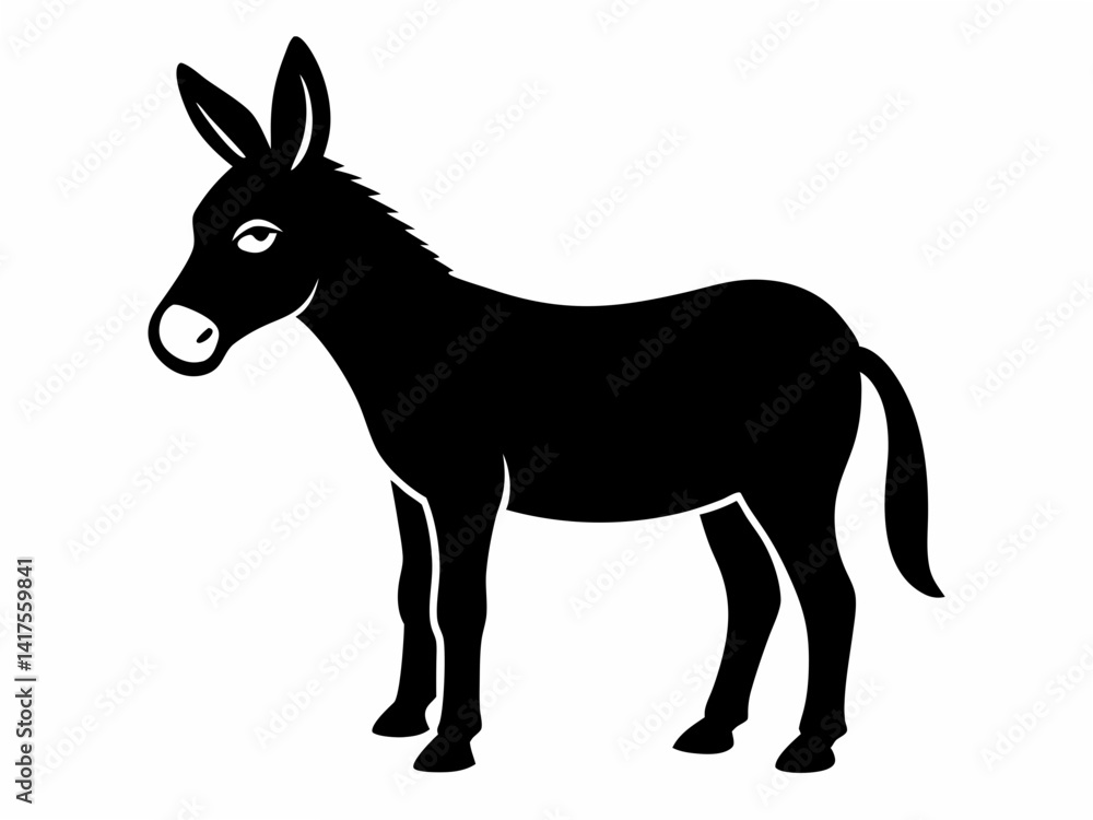 Donkey silhouette vector,black donkey silhouette vector illustration Donkey silhouette vector,black donkey silhouette vector illustration