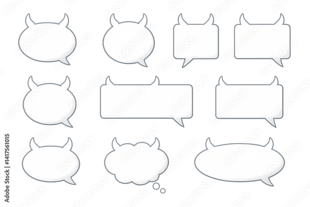Speech Bubble Set with Devil Horns – Transparent PNG
Speech Bubble Set with Devil Horns – Transparent PNG