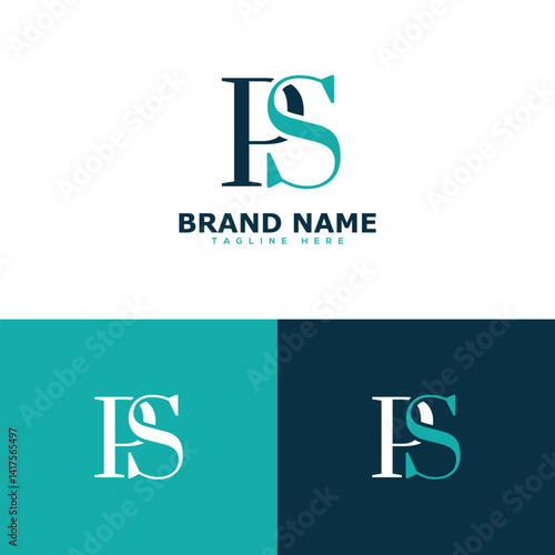Luxury Letter P and S or PS Business Logo Design Vector Template with 3 Different Styles