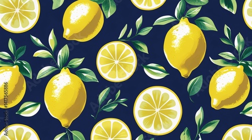 レモンのパターン背景画像