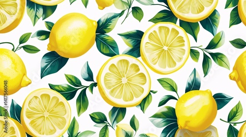 レモンのパターン背景画像