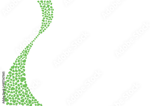 ハート柄の背景 緑系の単色 ハート