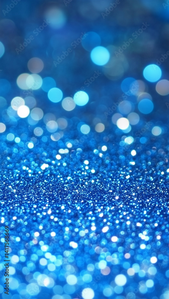 Deep blue bokeh sparkling background with copy space Deep blue bokeh sparkling background with copy space