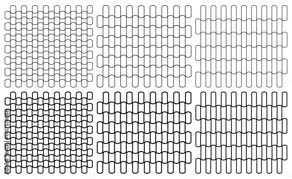 Fototapeta premium Seamless pattern for wallpaper. Thin and thick wavy geometric lines. Vector illustration.
