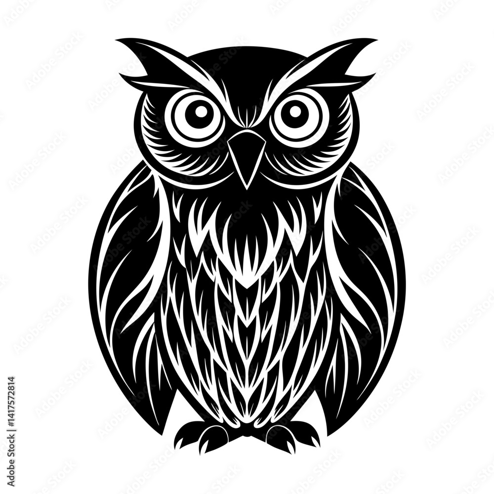 Fototapeta premium Download Owl Silhouette Vector Art And Illustration Eps File For Design.