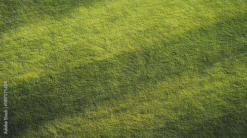 Aerial top down view of green grass lawn field texture background for golf course or soccer field