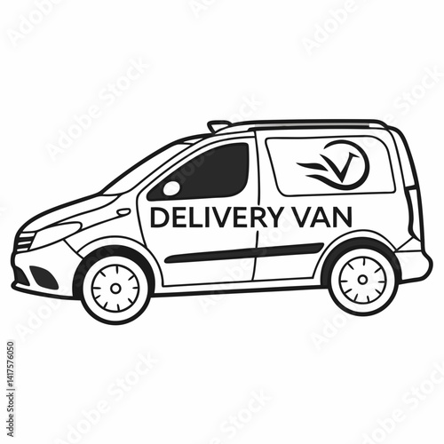 Delivery Van Icon Vector Outline Design For Logistics Or Courier Services