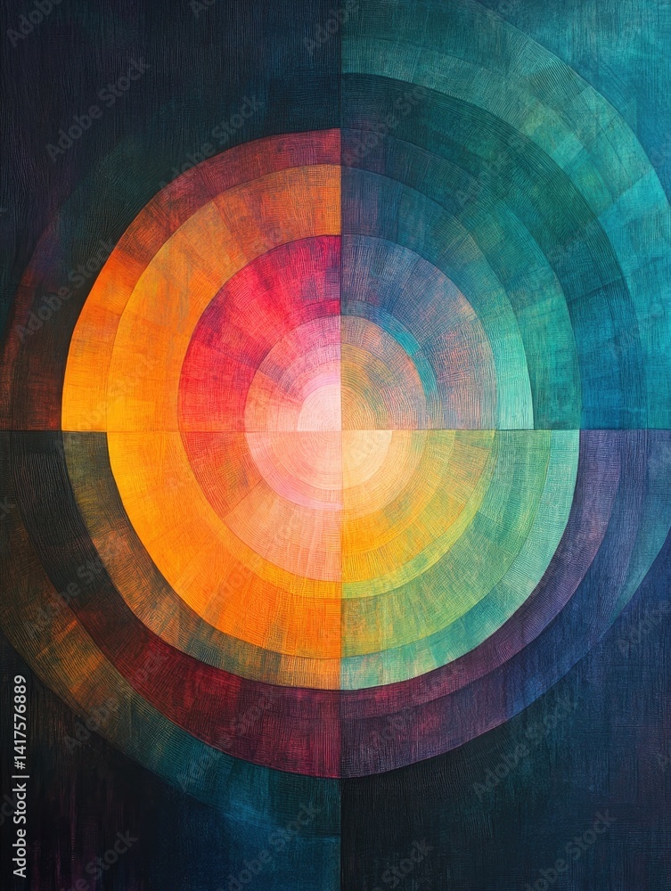 Obraz premium Abstract Circular Artwork Featuring Vibrant Colors