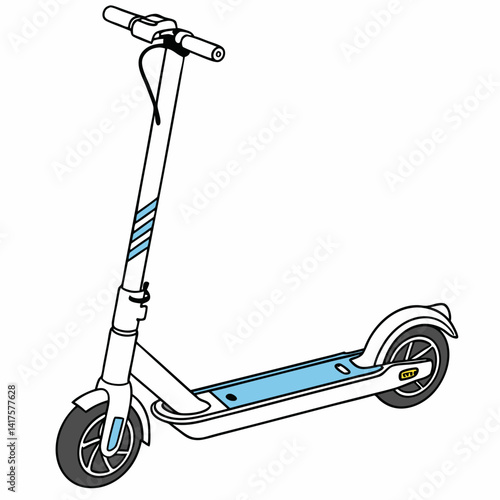 Modern Electric Scooter Vector Illustration Clean Line Art Style Isolated