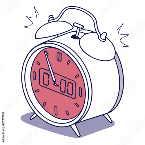 Colorful Cartoon Alarm Clock Illustration