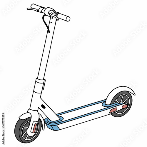 Modern Electric Scooter Isolated On White Background For Eco Transportation