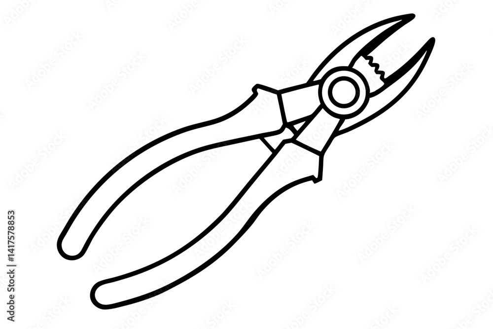 Cutting Pliers Line Art Cutting Pliers Line Art