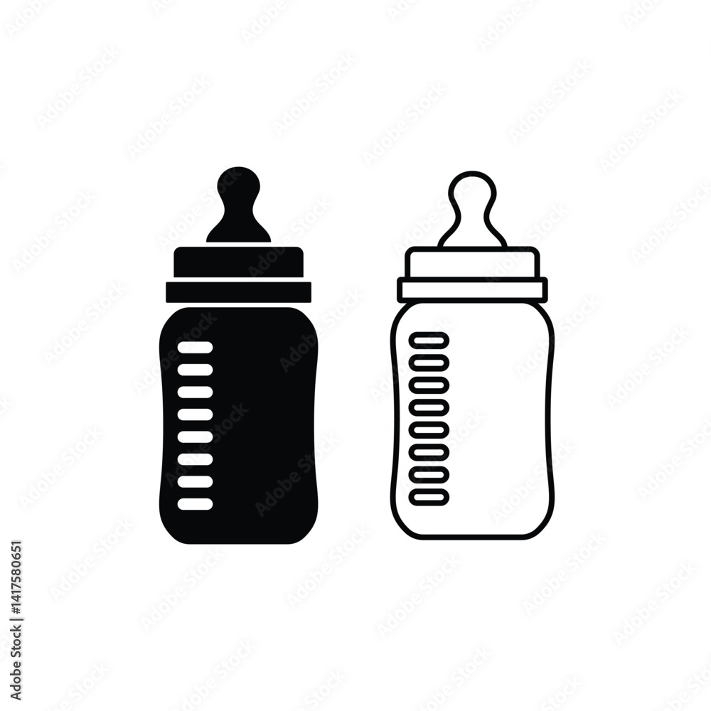 Set of baby bottle icon designed for mobile apps and web interfaces. Vector illustration Set of baby bottle icon designed for mobile apps and web interfaces. Vector illustration
