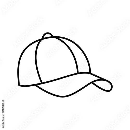 Sports cap black and white icon design with editable stroke
