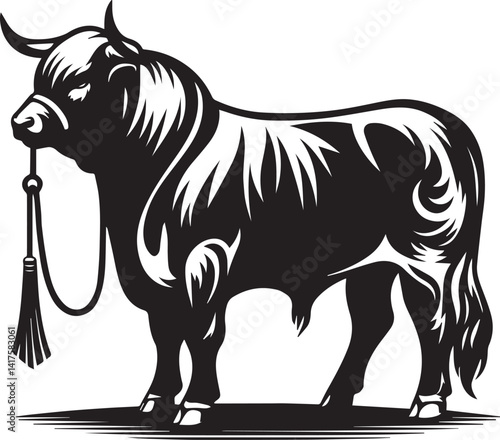 bull clipart silhouette vector, bull illustration , bull silhouette vector isolated on white background