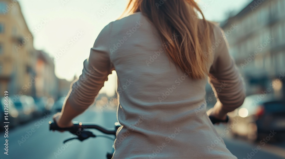 people, leisure and sport - close up of woman with smart watch riding bicycle on city street