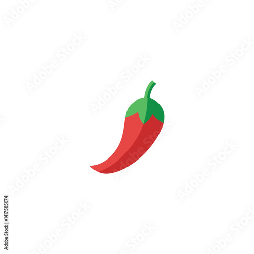 Spicy Red Chili Pepper Icon Vector Illustration of a Hot Chili for Food, Cuisine, and Mexican Dishes