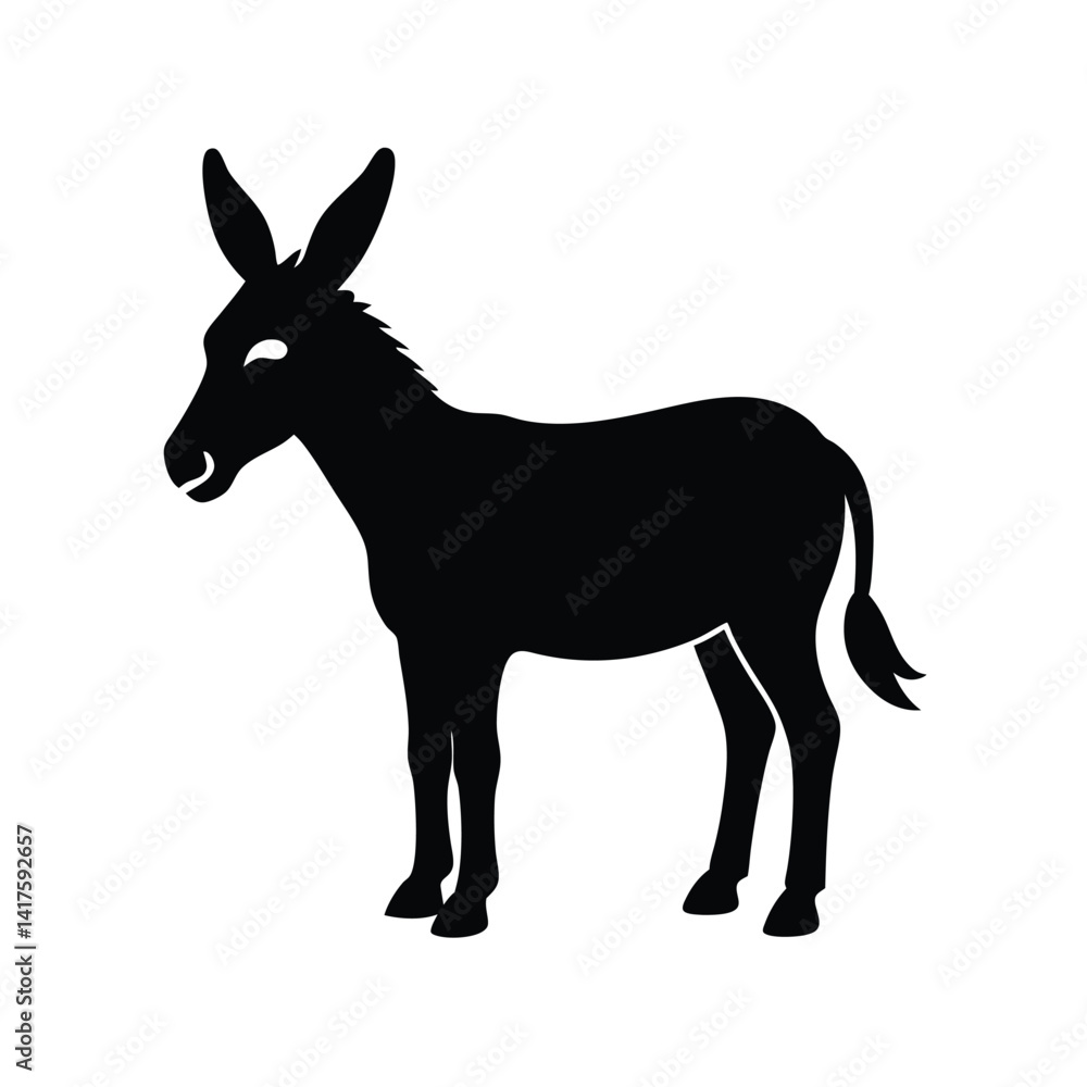 Fototapeta premium Donkey Silhouette vector illustration, Donkey Silhouette Bundle