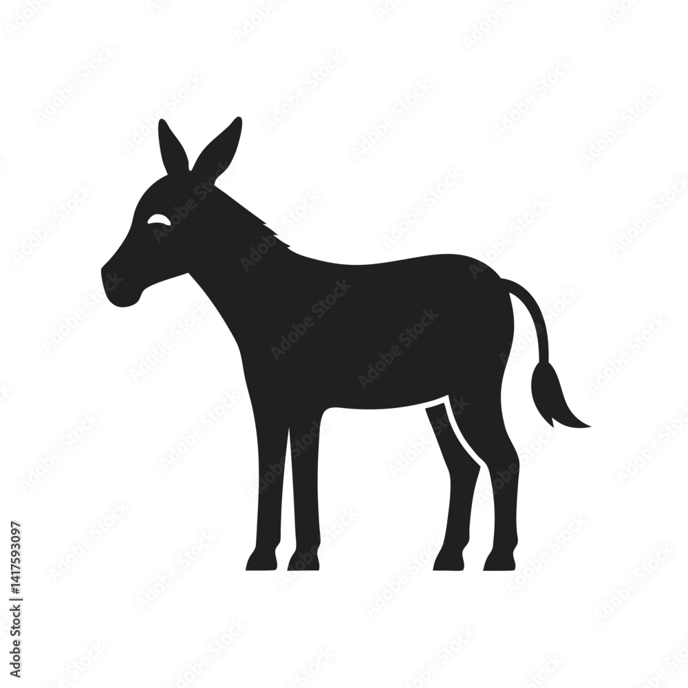 Fototapeta premium Donkey Silhouette vector illustration, Donkey Silhouette Bundle