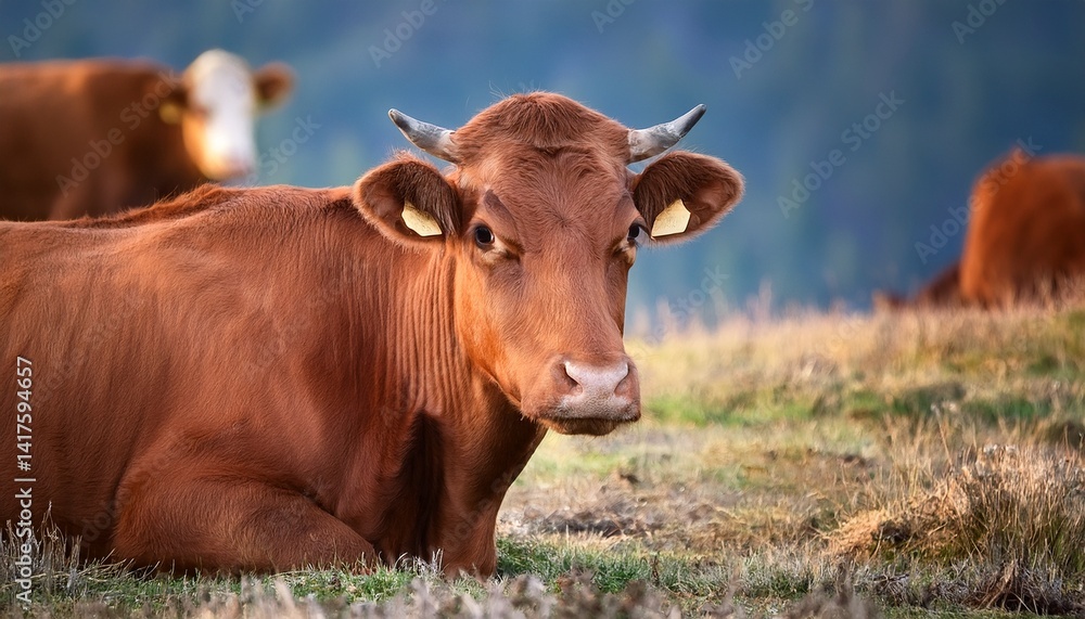 Beautiful brown cow is looking at me Beautiful brown cow is looking at me