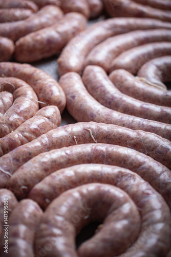 Homemade Polish style pork sausages.
