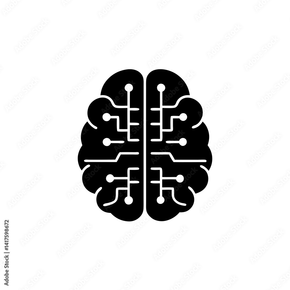 creative details AI brain chip icon Vector Illustration creative details AI brain chip icon Vector Illustration