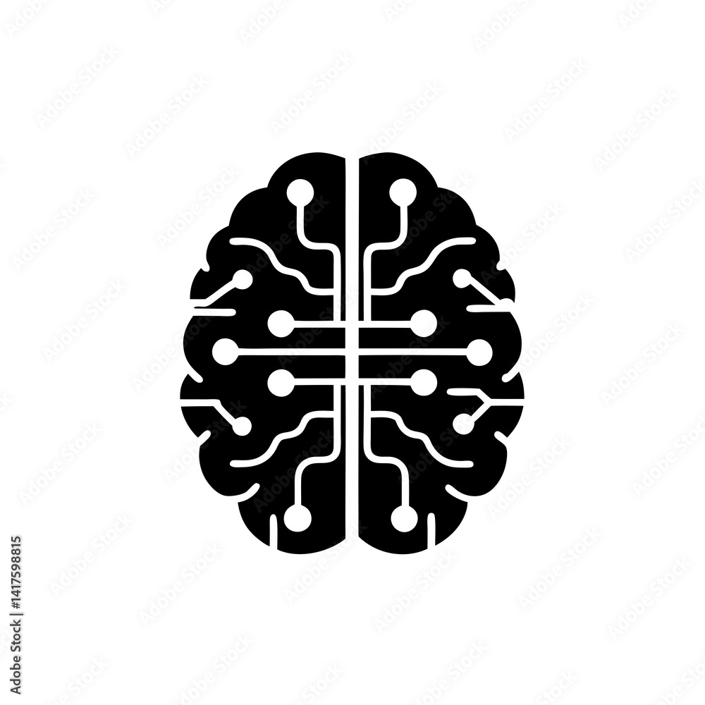creative details AI brain chip icon Vector Illustration creative details AI brain chip icon Vector Illustration