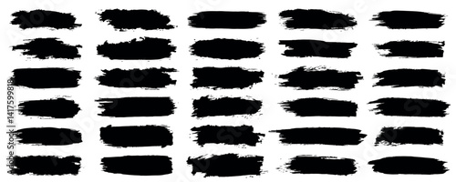 Brush strokes vector. ink brush, brush strokes Paintbrush collection. Grunge design elements. Dirty texture banners. Set of rectrangle shape brush strokes. Painted rectangles and long strokes.
