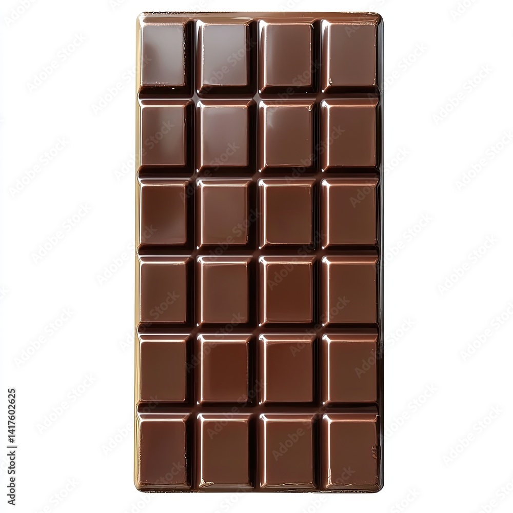 Dark chocolate bar, square sections Dark chocolate bar, square sections