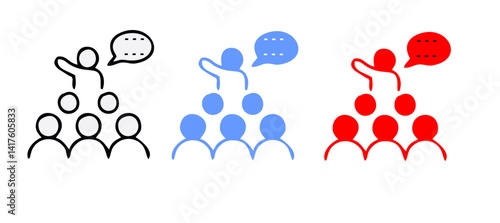 Speaking icon set. Communication icons collection. Containing discussion, speech bubble, talking, consultation and conversation icon vector illustration.