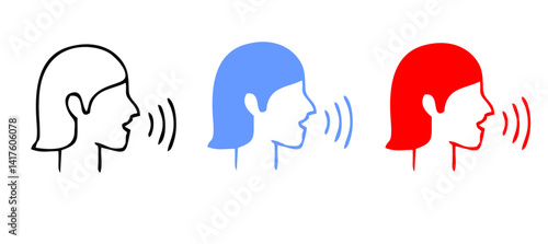 Speaking icon set. Communication icons collection. Containing discussion, speech bubble, talking, consultation and conversation icon vector illustration.