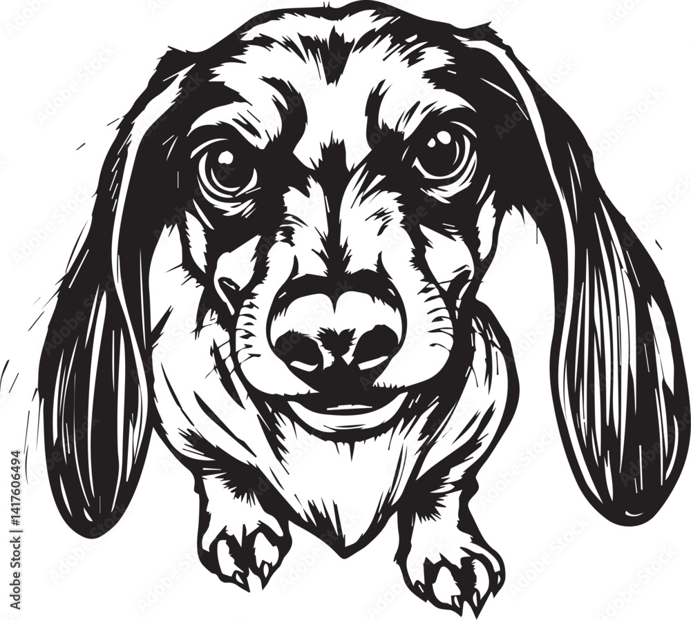 Fototapeta premium A dachshund dog. Hand drawn vector illustration
