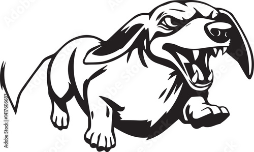 A dachshund dog. Hand drawn vector illustration	