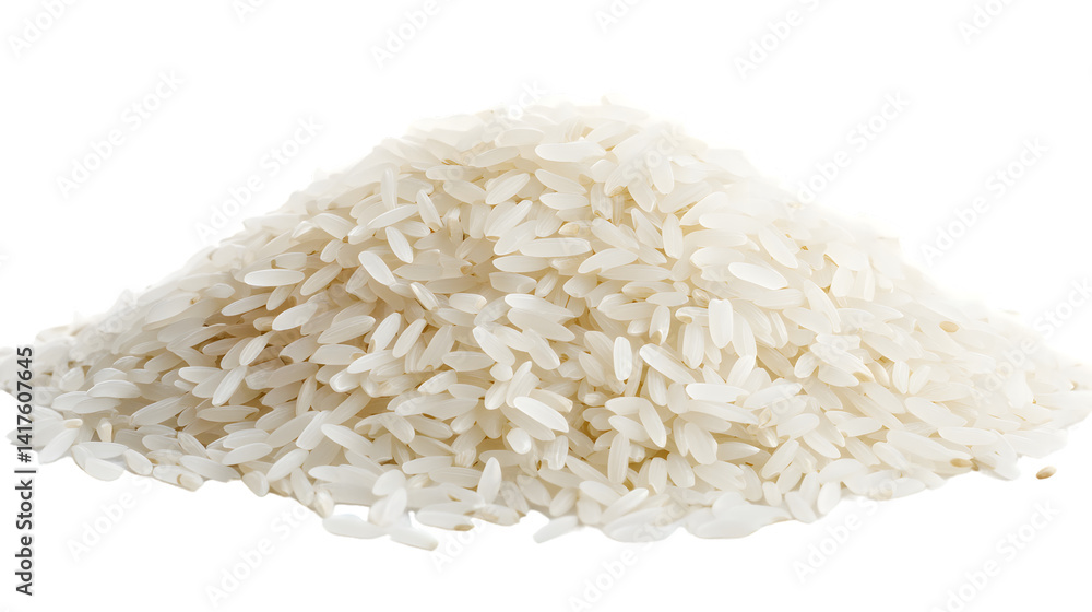 White Rice Pile on White Background for Culinary Concepts and Food Presentations White Rice Pile on White Background for Culinary Concepts and Food Presentations