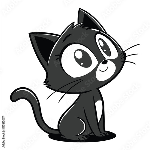 black cat with a smile