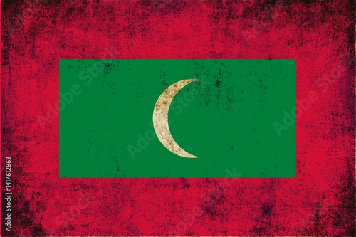 Obraz na płótnie grunge maldives maladewa flag w salonie