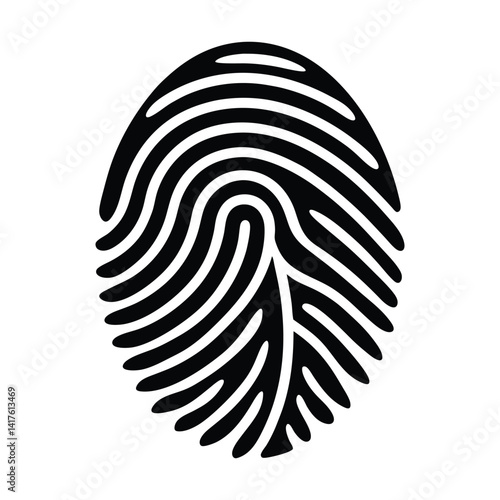 Digital fingerprint with a leaf pattern on white background