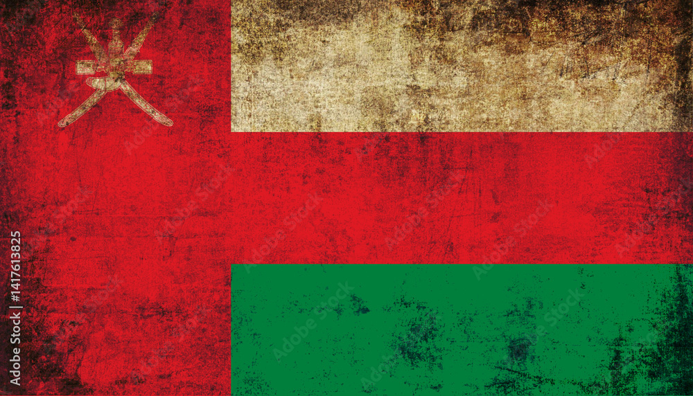grunge flag of oman