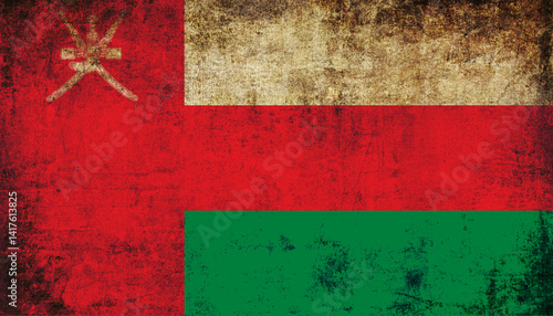 Obraz na płótnie grunge flag of oman w salonie