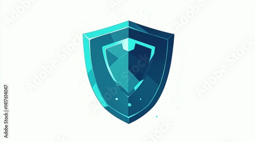 Free Download create flat, simple image of cyber shield. white background  - GFXLoad