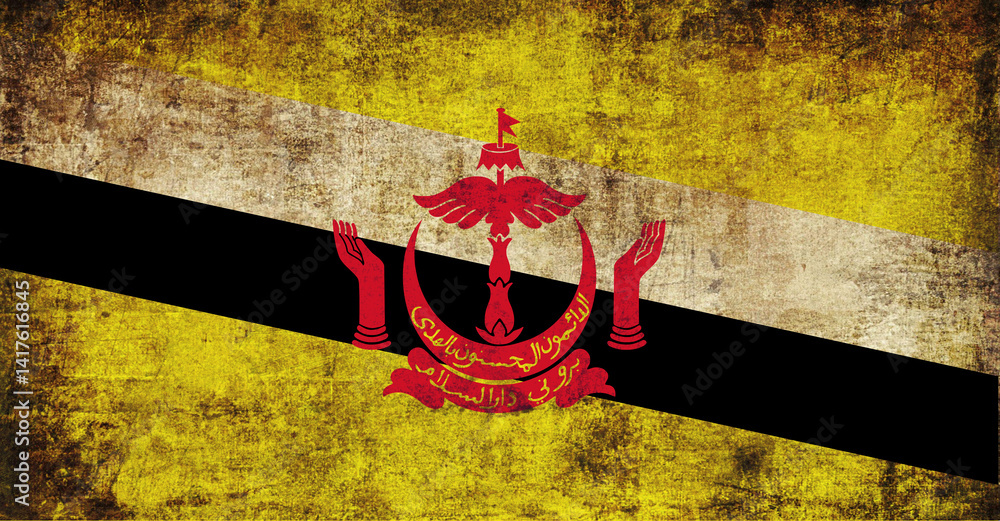 grunge brunei_ flag