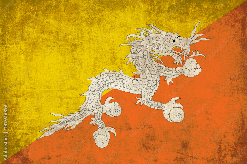 grunge flag of bhutan