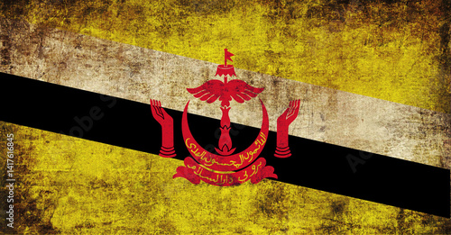 Obraz na płótnie grunge brunei_ flag w salonie