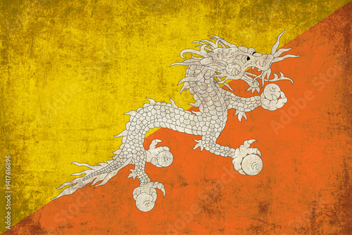 Obraz na płótnie grunge flag of bhutan w salonie