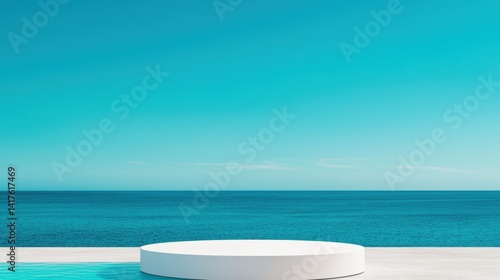 Wallpaper Mural Tranquil Seascape with Circular Platform Overlooking Ocean Horizon Torontodigital.ca