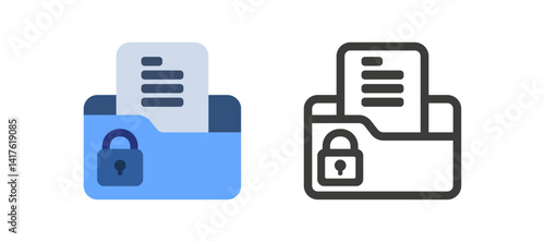 Set of safety locked folder icons vector illustration