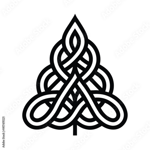 celtic knot christmas tree infinite looping pattern art  