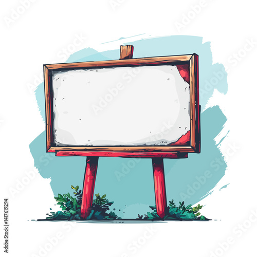 Blank Wooden Signboard Illustration  Perfect for Advertisement Design